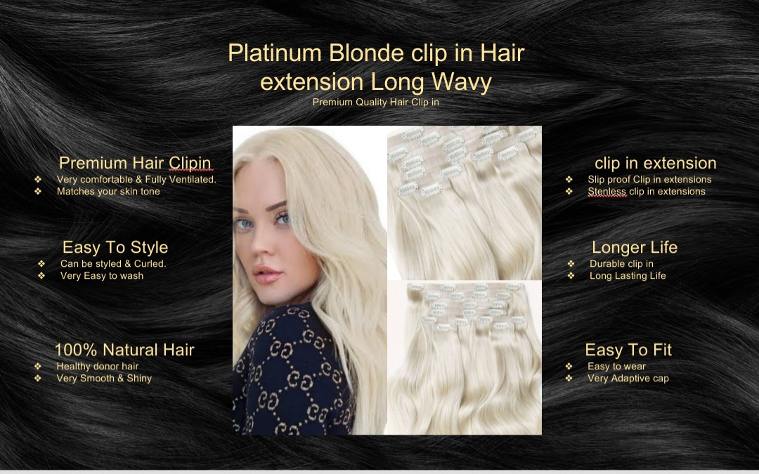 platinum blonde clip in hair extensions-long wavy5