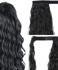 ponytail extension black hair curly 3