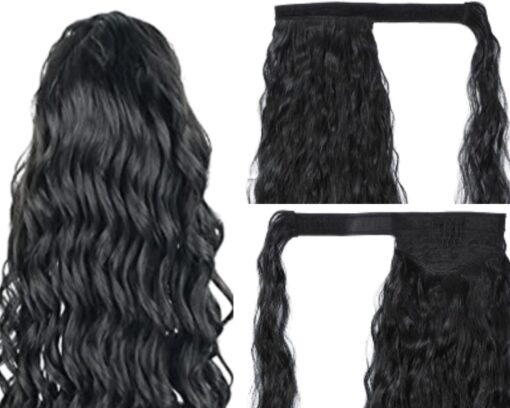 ponytail extension black hair curly 3