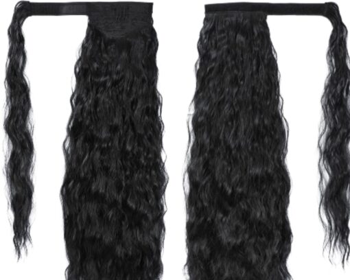 ponytail extension black hair curly 4