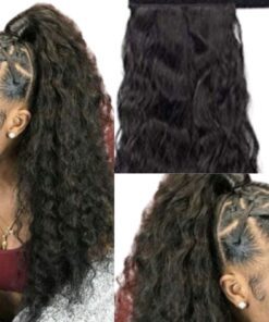 ponytail extension black hair long curly 2