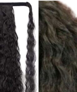 ponytail extension black hair long curly 3