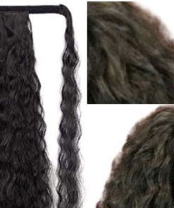ponytail extension black hair long curly 4