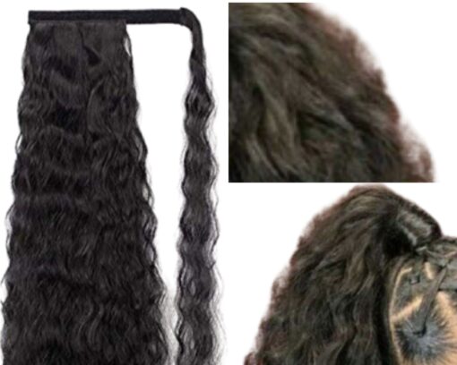ponytail extension black hair long curly 4