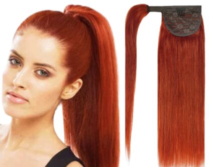 ponytail hair piece-ginger long straight 1