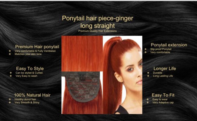 ponytail hair piece ginger long straight5