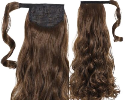 professional ponytail-brown curly long 4