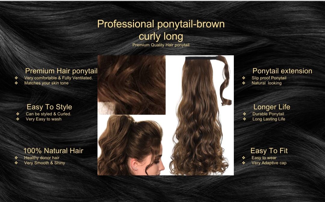professional ponytail-brown curly long5