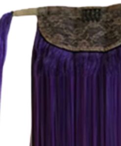 real hair ponytail extension purple long straight 4