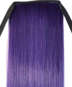real hair ponytail extension purple straight 4