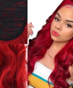 red ponytail extension wavy long 3
