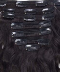 remy human hair clip in extensions black wavy long 4