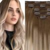 remy human hair clip in extensions ombre wavy long 1
