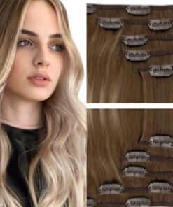 remy human hair clip in extensions ombre wavy long 2