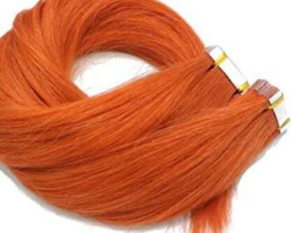 remy tape in hair extensions-orange long straight 4