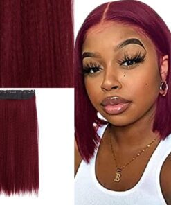 short hair clip in burgundy straight 2