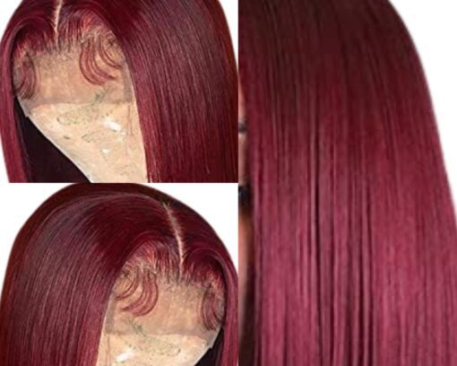 short hair clip in burgundy straight 3