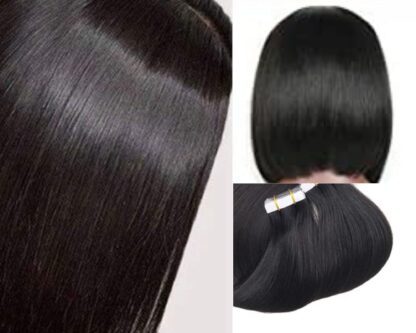 short hair tape in extensions-black straight 3