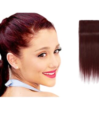 short ponytail extension-burgundy straight 1