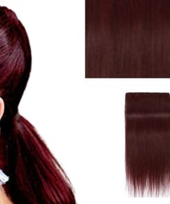 short ponytail extension burgundy straight 2