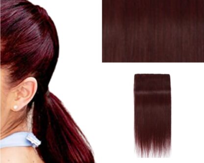 short ponytail extension-burgundy straight 2