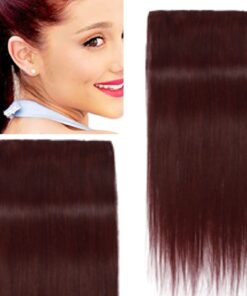 short ponytail extension burgundy straight 3