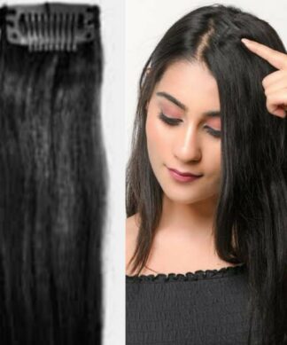 single clip in hair extensions-black long(1)