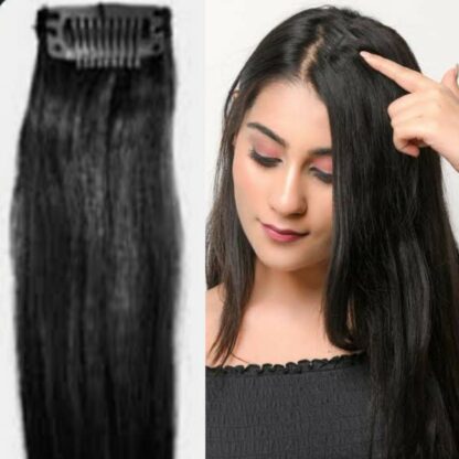 single clip in hair extensions-black long(1)