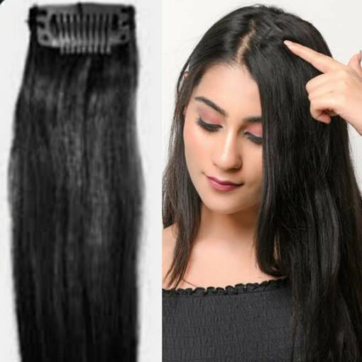 single clip in hair extensions black long1