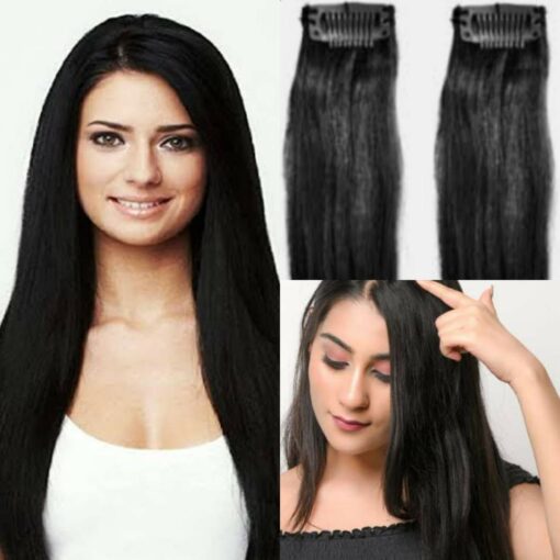single clip in hair extensions black long2