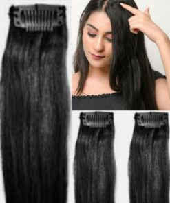 single clip in hair extensions black long3