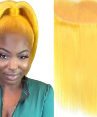 straight hair ponytail-yellow long 1