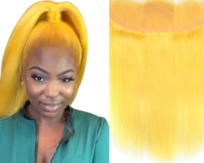 straight hair ponytail-yellow long 1
