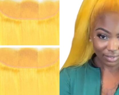 straight hair ponytail-yellow long 2