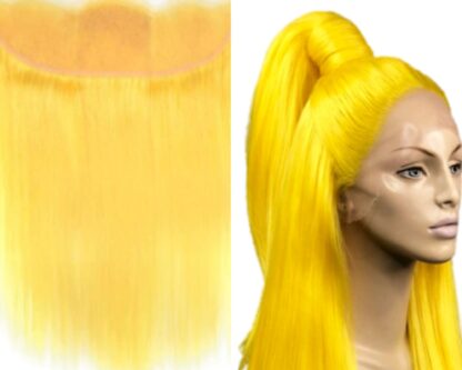 straight hair ponytail-yellow long 4