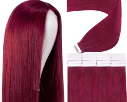 tape in extensions-burgundy long straight 2