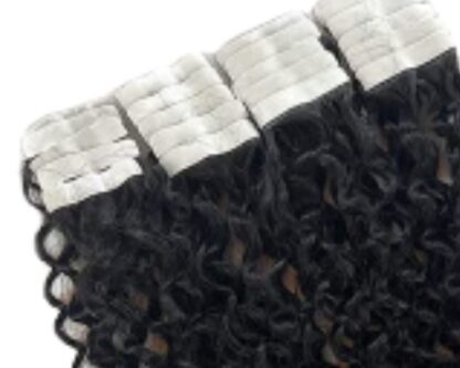 tape in hair extension black hair-kinky curly 4