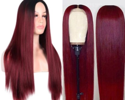 tape in hair extension for thin hair-wine long straight 3