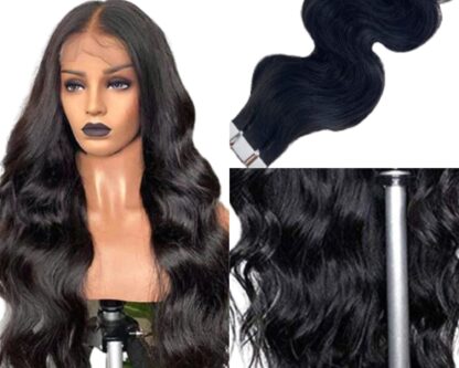 tape in hair extensions for black hair-body wave long 2