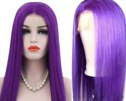 tape in hair extensions-purple long straight 2