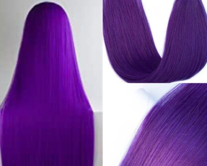 tape in hair extensions-purple long straight 3