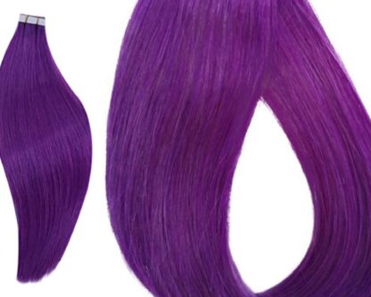 tape in hair extensions-purple long straight 4