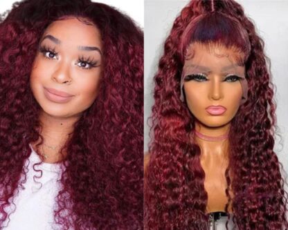 top clip in hair extensions-kinky curly red 2