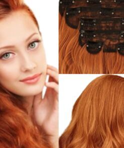 wavy hair extensions clip in ginger long 2
