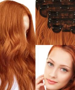 wavy hair extensions clip in ginger long 3