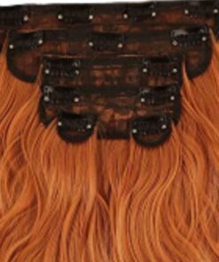 wavy hair extensions clip in ginger long 4