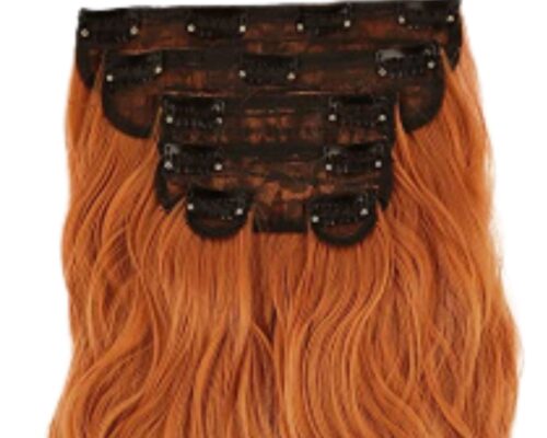 wavy hair extensions clip in-ginger long 4