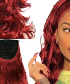 wavy hair ponytail red long 2