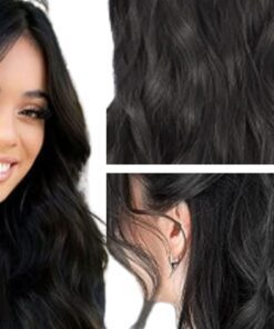 wavy ponytail extension black long 2