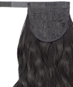 wavy ponytail extension black long 4